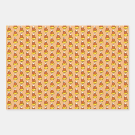 ハロウィンカボチャのキャンディーコーンをトリックまたは治療 ラッピングペーパーシート (正面2)