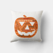 ハロウィンカボチャのジャック – o' – ランタンワードクラウド クッション (裏面)