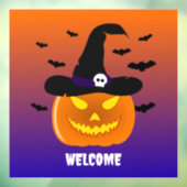 ハロウィンカボチャのジャックO'ランタンウィッチハット ウィンドウサイン (シート3)