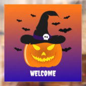 ハロウィンカボチャのジャックO'ランタンウィッチハット ウィンドウサイン (シート2)