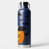 ハロウィンカボチャのジャックO'ランタンウィッチハット ウォーターボトル (背面)