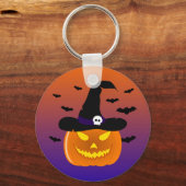 ハロウィンカボチャのジャックO'ランタンウィッチハット キーホルダー (裏面)