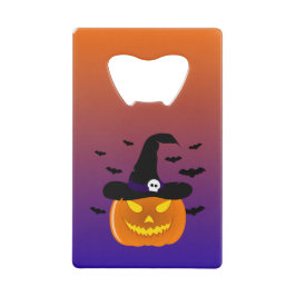 ハロウィンカボチャのジャックO'ランタンウィッチハット クレジットカード栓抜き