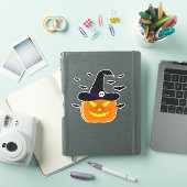 ハロウィンカボチャのジャックO'ランタンウィッチハット シール (iPadカバー)
