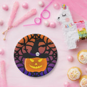 ハロウィンカボチャのジャックO'ランタンウィッチハット ペーパープレート (パーティー)