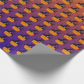 ハロウィンカボチャのジャックO'ランタンウィッチハット ラッピングペーパー (角)