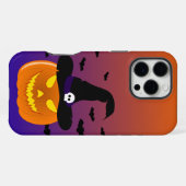 ハロウィンカボチャのジャックO'ランタンウィッチハット iPhoneケース (裏面横)