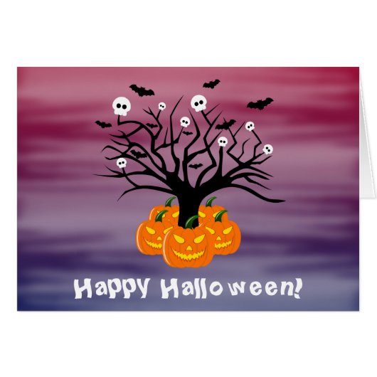 ハロウィンカボチャのジャックO'ランタンデッド・ツリー (正面横)