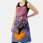 ハロウィンカボチャのジャックO'ランタンデッド・ツリー エプロン (インサイチュ)