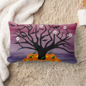 ハロウィンカボチャのジャックO'ランタンデッド・ツリー クッション (ブランケット)