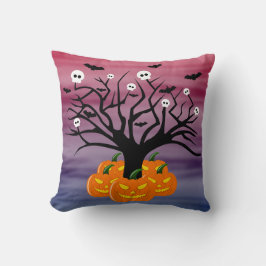 ハロウィンカボチャのジャックO'ランタンデッド・ツリー クッション