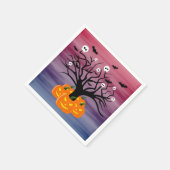ハロウィンカボチャのジャックO'ランタンデッド・ツリー スタンダードカクテルナプキン (角)