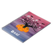 ハロウィンカボチャのジャックO'ランタンデッド・ツリー ノートブック (左側)