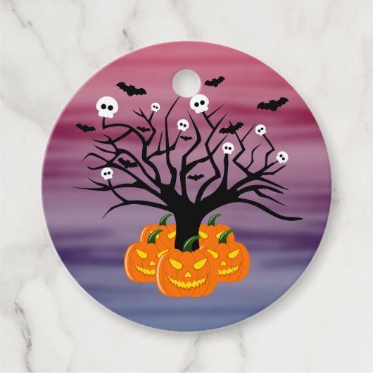 ハロウィンカボチャのジャックO'ランタンデッド・ツリー フェイバータグ (正面)