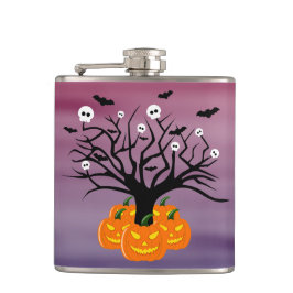 ハロウィンカボチャのジャックO'ランタンデッド・ツリー フラスク