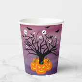 ハロウィンカボチャのジャックO'ランタンデッド・ツリー 紙コップ (裏面)
