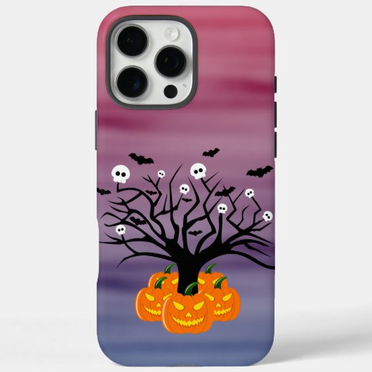 ハロウィンカボチャのジャックO'ランタンデッド・ツリー Case-Mate iPhoneケース (裏面)