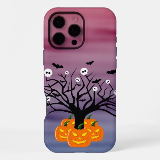 ハロウィンカボチャのジャックO'ランタンデッド・ツリー iPhoneケース (裏面)
