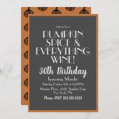 ハロウィンカボチャのスパイスとワイン30誕生日パーティー 招待状 (正面/裏面)