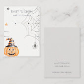 ハロウィンカボチャのスパイダーイヤリングネックレスディスプレイ 名刺 (正面/裏面)