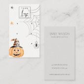 ハロウィンカボチャのスパイダーロゴ3スタッドイヤリング 名刺 (正面/裏面)