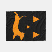 ハロウィンカボチャのダックスシュントのジャック・オ・ランタンの衣装 フリースブランケット (正面(横))