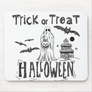 ハロウィンカボチャのトリックまたはおもしろい治療 マウスパッド