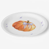 ハロウィンカボチャのトリックまたはトリートパーティー ペーパープレート (アングル)