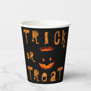 ハロウィンカボチャのトリックまたはトリートメント 紙コップ