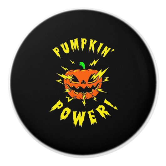 ハロウィンカボチャのパワー セラミックノブ (正面)
