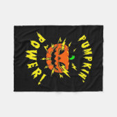 ハロウィンカボチャのパワー フリースブランケット (正面(横))