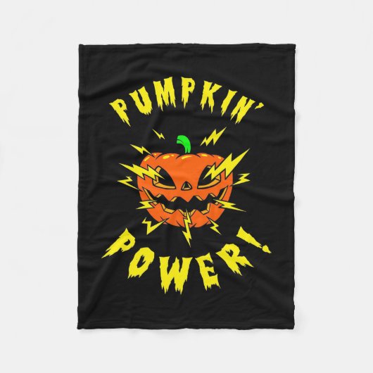ハロウィンカボチャのパワー フリースブランケット (正面)