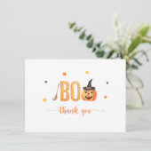 ハロウィンカボチャのブー サンキューカード (スタンド正面)