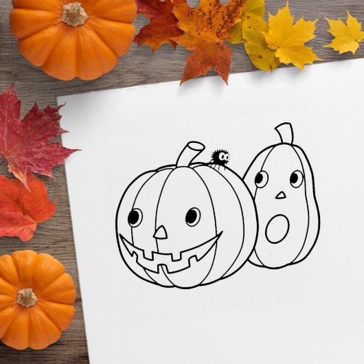ハロウィンカボチャのペア ラバースタンプ