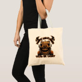 ハロウィンカボチャのモンスタートラック不気味Nig幽霊のよく出る トートバッグ (正面(商品))