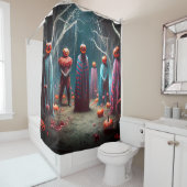 ハロウィンカボチャの人々 シャワーカーテン (インサイチュ)