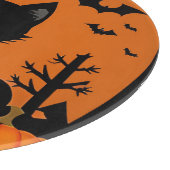 ハロウィンカボチャの可愛い黒猫 カッティングボード (角)