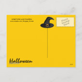 ハロウィンカボチャの夜型フクロウと紅葉 シーズンポストカード (裏面)