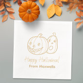 ハロウィンカボチャの家族の名前 箔ナプキン