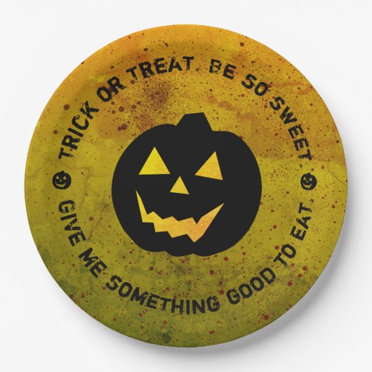 ハロウィンカボチャの血スプラッタ紙プレート ペーパープレート (正面)