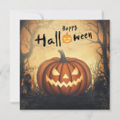 ハロウィンカボチャの衣装パーティー 招待状 (裏面)