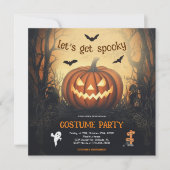 ハロウィンカボチャの衣装パーティー 招待状 (正面)