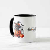 ハロウィンカボチャの黒い子猫 マグカップ (正面左)