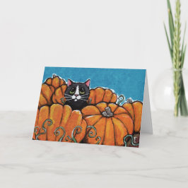 ハロウィンカボチャの黒猫パッチ カード