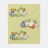 ハロウィンカボチャひまわり感謝祭のプレイド フリースブランケット (正面)