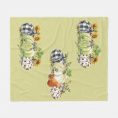 ハロウィンカボチャひまわり感謝祭のプレイド フリースブランケット (正面(横))