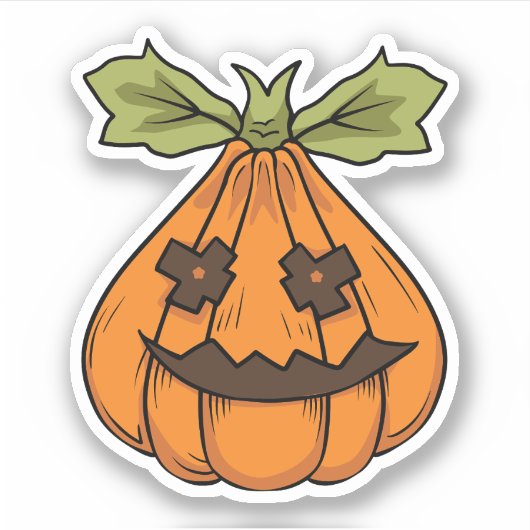 ハロウィンカボチャキャラクターステッカー シール (正面)