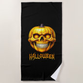 ハロウィンカボチャスカル ビーチタオル (正面)