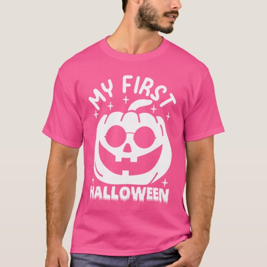 ハロウィンカボチャベビーマイ最初のハロウィーンガール Tシャツ (正面)
