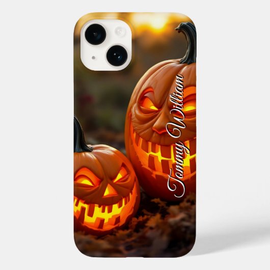 ハロウィンカボチャヴィンテージインスパイア Case-Mate iPhoneケース (裏面)